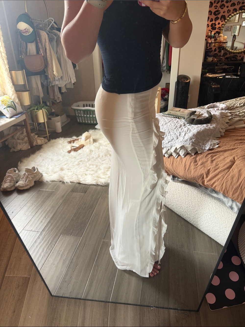 Princess Polly Cream Ruffle Wrap Maxi Skirt - Picture 3 of 3